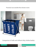 Collapsible Dirty clothes laundry basket Three grid bathroom laundry hamper Organizer home office metal storage basket