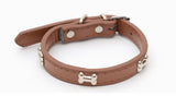 5 Colors Bone Pet Dog Collar Durable PU Leather Adjustable Puppy Cat Strap Collar S/M/L/XL 1.5cm