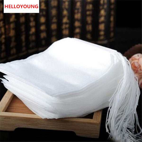 TemuTea New Tea bags 100 Pcs Lot 5.5 x 7CM Empty Tea Bags With String Heal Seal Filter Paper for Herb Loose Tea bag Clean Health