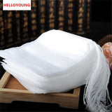CJ171 New Teabags 100 Pcs Lot 5.5 x 7CM Empty Tea Bags With String Heal Seal Filter Paper for Herb Loose Tea bag Clean Health