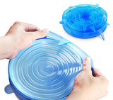 6pcs/set Silicone Lids Durable Reusable Food Save Cover Heat Resisting Fits All Sizes and Shapes of Containers