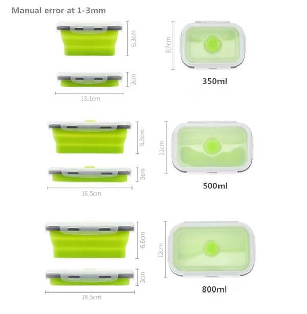 Silicone Folding Bento Box Collapsible Portable Lunch Box for Food Dinnerware Food Container Food Bowl For Children
