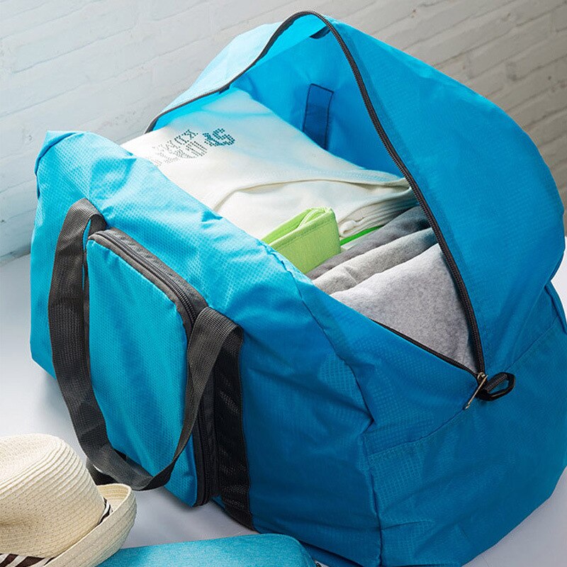 Nylon Folding Waterproof Suitcase Handbag Storage Luggage Pouch Shoulder Tote Shopping Travel Bag Clothes luggage Secondary image