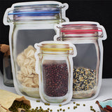 10 pieces Mason Jar Pattern Food Saver Storage Bags Set kitchen organizer Children's snacks Snacks fresh bags Food storage Bags