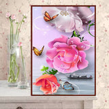 DIY 5D Partial Diamond Embroidery The flower Round Diamond Painting Cross Stitch Kits Diamond Mosaic Home Decoration