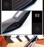 Fashion hit color men's wallet vertical short section high-quality PU genuine Color purse Card & ID Holders money clamps