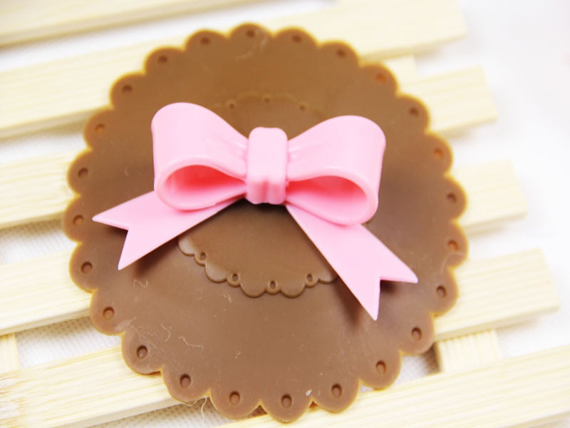 CJ224 Cute 10.5cm Anti-dust Silicone Cup Cover Silicone Lovely Bowknot Cup Cover Coffee Cup Suction Seal Lid Cap