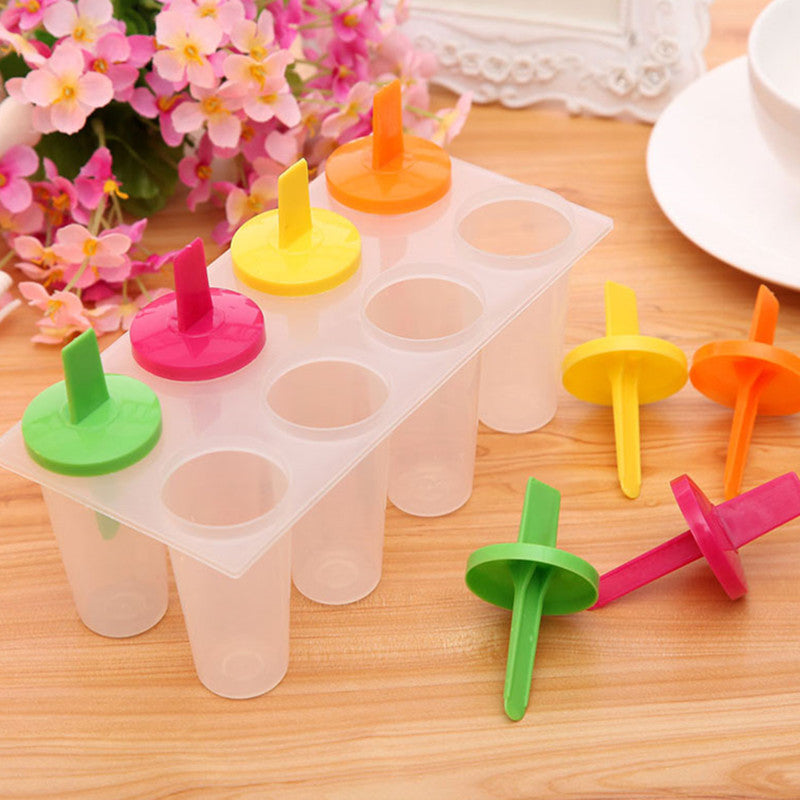 Hot Selling 8PCS DIY Ice Cream Pop Mold Frozen Icy Ice-lolly Icepop Block Maker Set