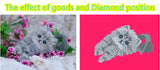 DIY 5D Partial Diamond Embroidery The Cute Cat Round Diamond Painting Cross Stitch Kits Diamond Mosaic Home Decoration