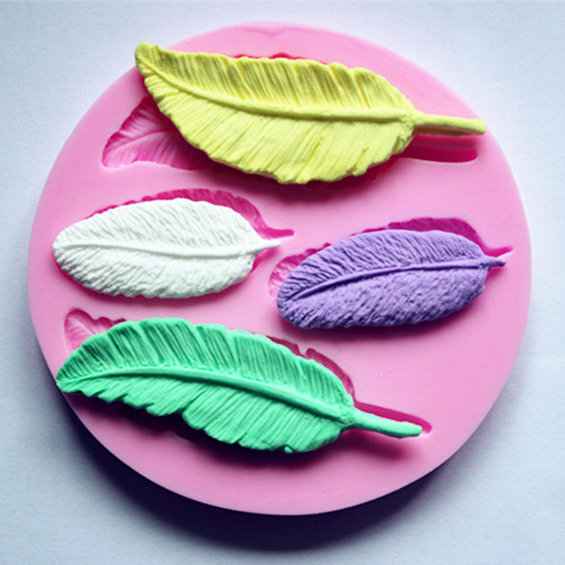 Feather Shape Collection 1 pc Cake Mold Silicone Fondant Soap Chocolate Decoration Mould Candy Jelly 3D Fondant Lace Mold Secondary image