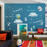 Creative personality Christmas snowman Wall Stickers Home Decorative Waterproof Wallpapers