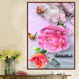 DIY 5D Partial Diamond Embroidery The flower Round Diamond Painting Cross Stitch Kits Diamond Mosaic Home Decoration