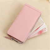 Woman wallet card bag European&American style High quality leather Card & ID Holders Long zipper wallet clip