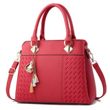 Fashion Women Handbags Tassel PU Leather Totes Bag Top-handle Embroidery Crossbody Bag Shoulder Bag Lady Simple Style Hand Bags