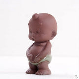 Tea Pets Ornament Chinese Folk Art Purple Clay Decoration Crafts Figurines Little Monk Yixing Baby Boy Spray Pee Tea Accessories