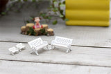 XBJ029 Mini Garden Ornament Miniature Park Seat Bench 2pcs Craft Fairy Dollhouse Decor DIY sand table model material