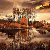 HELLOYOUNG DIY Handpainted Oil Painting Autumn suddenly Digital Painting by numbers oil paintings chinese scroll paintings