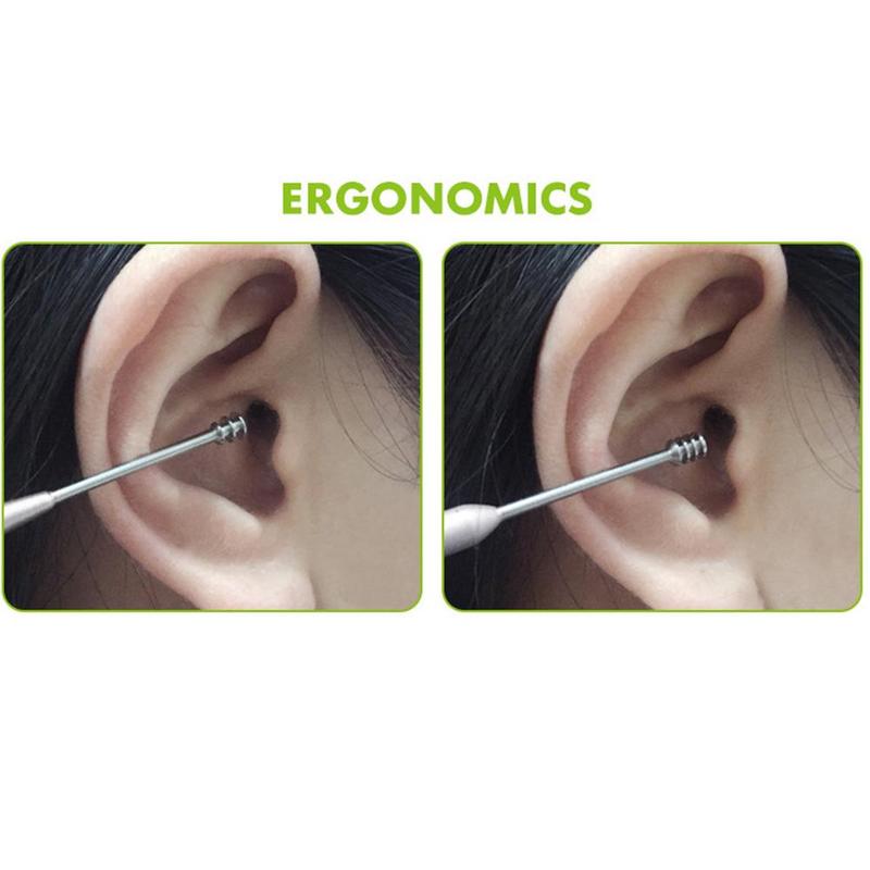 Stainless Steel Portable Spiral Choose Ear Wax Health Stick Cure Cleaner Cleaning Kit Ear Care Removal Tools 5 Pcs / Lot