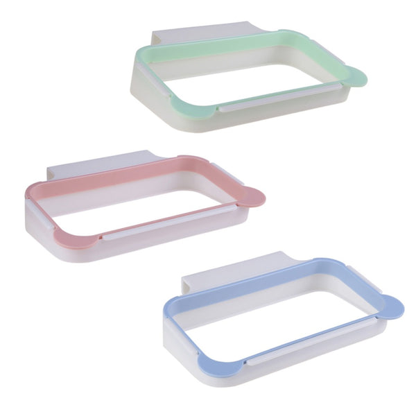 1PC Cupboard Door Back Trash Rack Storage Garbage Bag Holder Hanging Kitchen Cabinet Hanging Trash Rack Kitchen Gadgets
