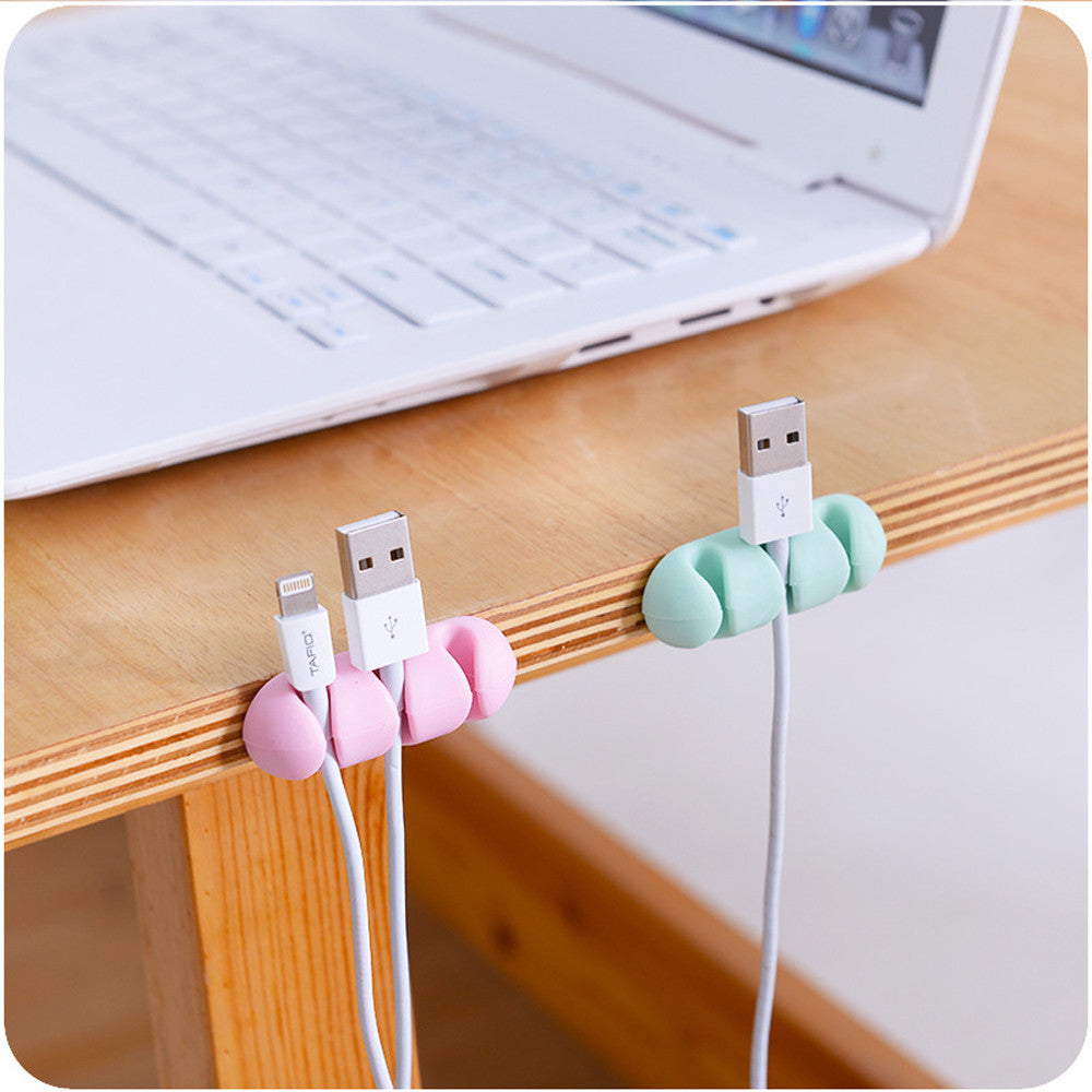 2 Pcs Cable Winder Stick-on Wire Headphone Headset Wire Wrap Cord Winder Organizer Cable Collector Silica HotTop
