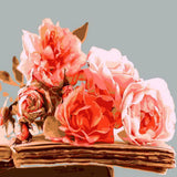 HELLOYOUNG Digital picture drawing  Painting by numbers Red flower oil paintings chinese scroll paintings Home Decor