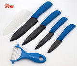 Top quality Gifts Zirconia black blade black handle 3" 4" 5" 6" inch + Peeler + covers ceramic kitchen knife set
