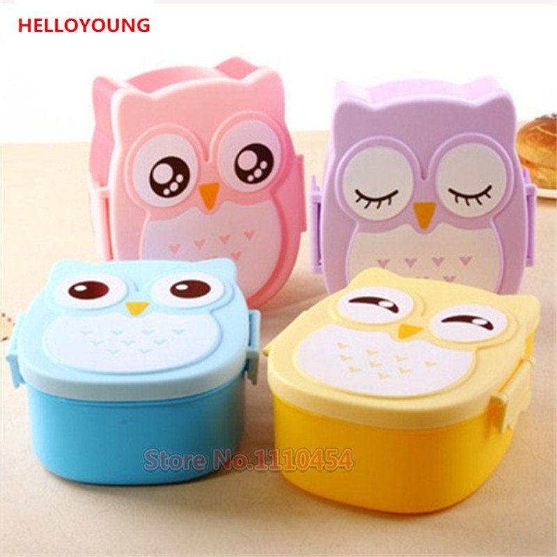 CJ004 Bento box Cartoon cute owl Japan jogo de panelas Bento Lunch meal box tableware Easy-Open microwave oven Main image