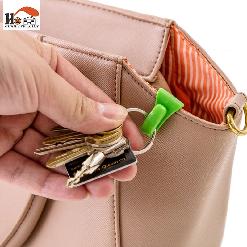 2 pcs colorful mini built-in bag clip prevention lost key hook holder storage clips for Multiple types bag inside Main image