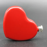 4.4 OZ Stainless Steel Portable Painted Heart Shape Small Hip Flask Whiskey Vodka Bottle Valentine's Day As Gift Wine