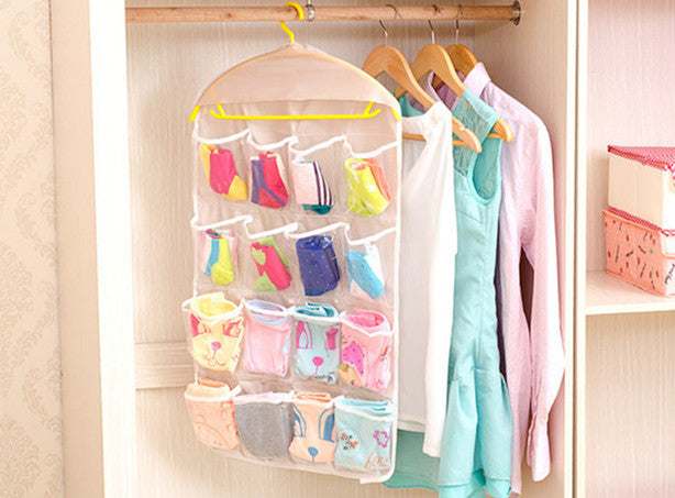 New 16 Pockets Socks Shoe Toy Underwear slippers Glasses Keys Sorting Storage Mails Bag Door Wall Hanging Closet Bags