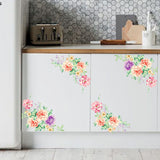 Colorful Flowers 3D Wall Stickers Beautiful Peony Fridge Stickers Wardrobe Toilet Bathroom Decoration PVC Wall Decals/Adhesive