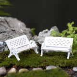 XBJ029 Mini Garden Ornament Miniature Park Seat Bench 2pcs Craft Fairy Dollhouse Decor DIY sand table model material