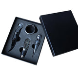 Convenient Wine Accessory Kit Gift Bottle Opener Drip Ring Corkscrew With Stopper Foil Cutter in Mahogany Box