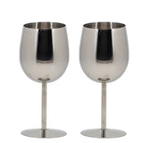 2Pcs Classical Wine Glasses Stainless Steel 18/8 Wineglass Bar Wine Glass Champagne Cocktail Drinking Cup Charms Party Supplies