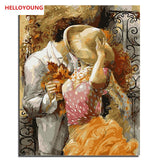 Romantic Love Figure Digital Painting Handpainted Oil Painting by numbers oil paintings chinese scroll paintings Home Decor