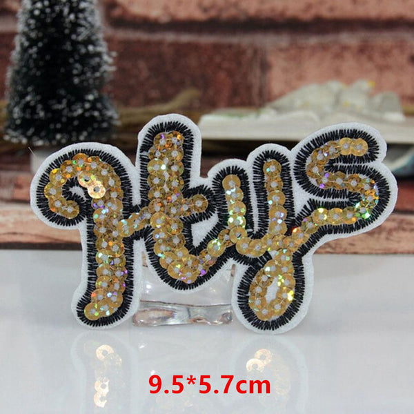 Cute Sequins Cartoon Fruit lip panda Patches embroidered patches for clothes wedding clothing DIY patchwork fabric