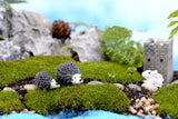 XBJ100 Mini 5pcs Hedgehog mother and little hedgehog decor supplies moss micro landscape deco  Garden deco Creative handicrafts