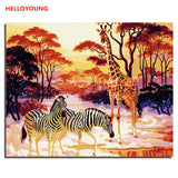 Animal world DIY Painting By Numbers Wall Art Picture Canvas Painting Home Decor Acrylic Paint Living Room Home Decoration