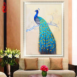 DIY 5D Diamonds Embroidery Mosaic The spirit of the peacock Round Diamond Painting Cross Stitch Kits Home Decor