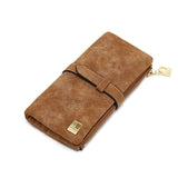 New Fashion Elegant Women Wallets Drawstring Nubuck Zipper Luxury Brand Famous Designer Card Wallet Women Purse PU Wallet Female