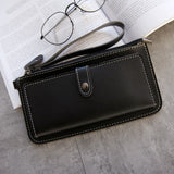 Women's Purse High Quality PU Leather Women's Wallet Zipper Bag Vintage Female Wallet Purse Fashion Card Holder Phone Bag