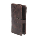 Oil wax leather men's leather wallet casual retro long wallet large capacity multi-position clutch men's purse