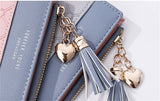 Tassels Zipper&Hasp Women Wallet For Coin Card Cash Invoice Fashion Lady Wallets Small Purse Short Solid Female Clutch Carteras