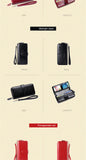 Women Wallet Leather Card Coin Holder Money Clip Long Clutch Phone Wristlet Trifold Zipper Cash Photo Famous Brand Female Purse