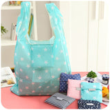 Fashion portable women shopping bag creative printing Oxford cloth folding Ladies bag Kitchen storage bags home accessories