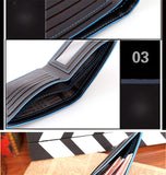 Korean hit color High quality PU leather clutch Short wallet color purse money clamps purse for men