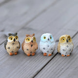 XBJ010 Terrarium Decor 2 PCSCute Owls Animal Resin Miniatures Figurine Craft Bonsai Pots Home Fairy Garden Ornament Decoration