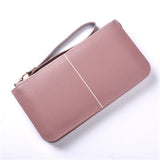 Long European&American zipper small fresh cell phone bag High-quality PU leather student thin multi-purpose wallet