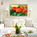 DIY 5D Full Diamond Embroidery Beautiful Tulip Round Diamond Painting Cross Stitch Kits Diamond Mosaic Home Decoration