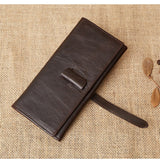 Long business and leisure hand holding High-quality cow leather multi-card purse Genuine Leather men's wallet